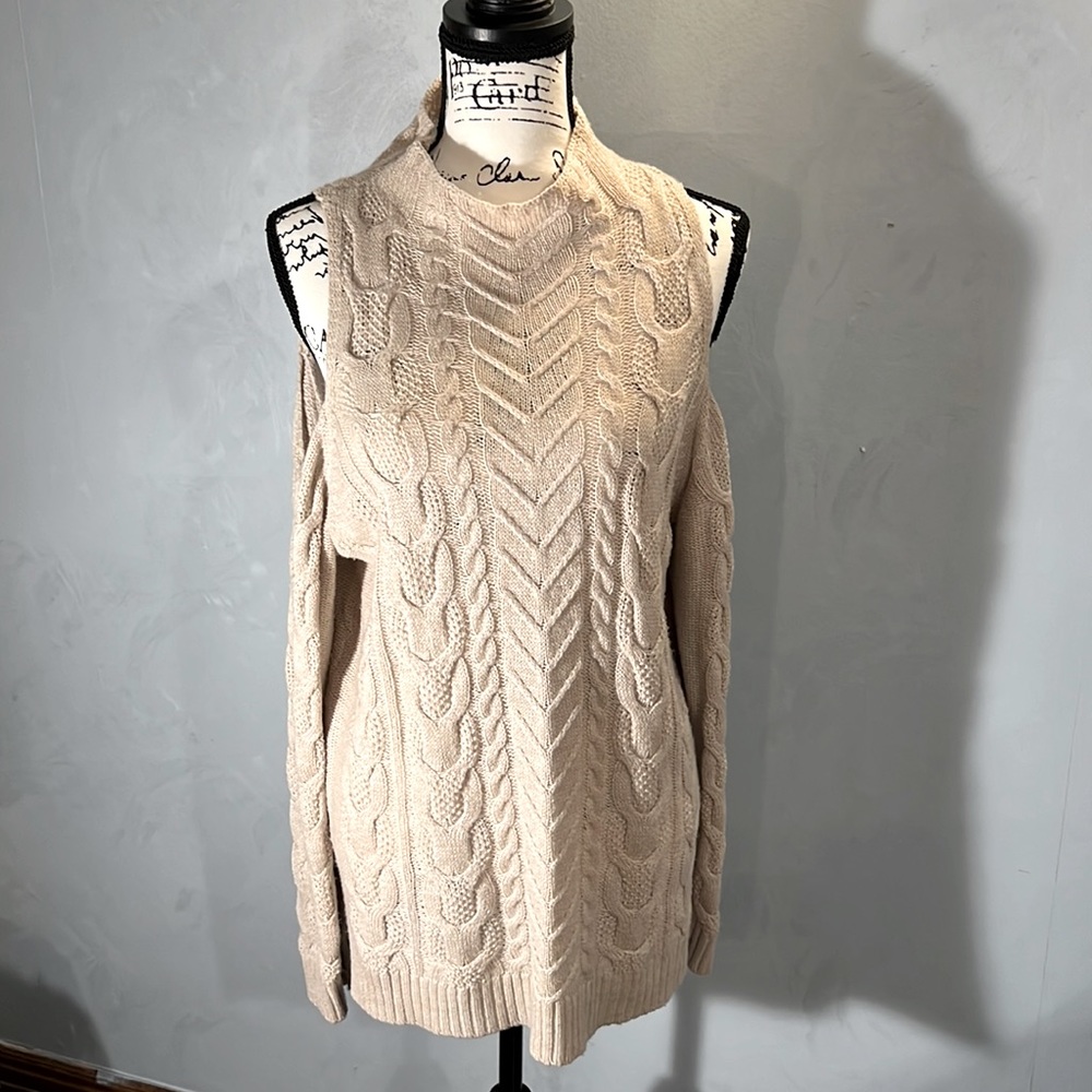 New York & Company Large  Cold-Shoulder Sweater